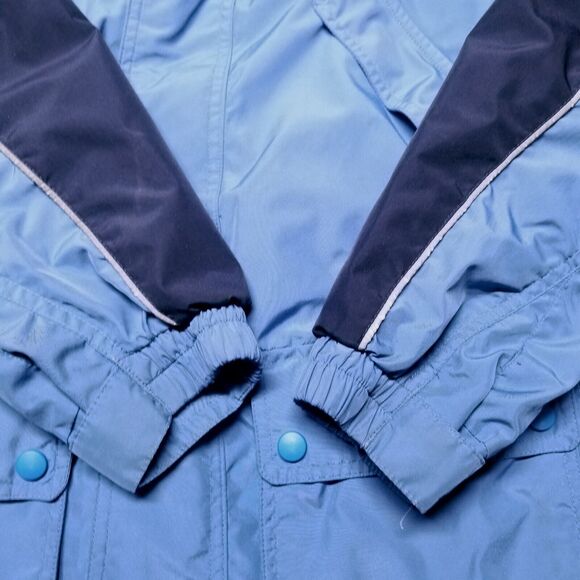 Lands End Zip Windbreaker, Hooded, Pockets, Women's Size M 10-12, Blue Gorp - Picture 3 of 16